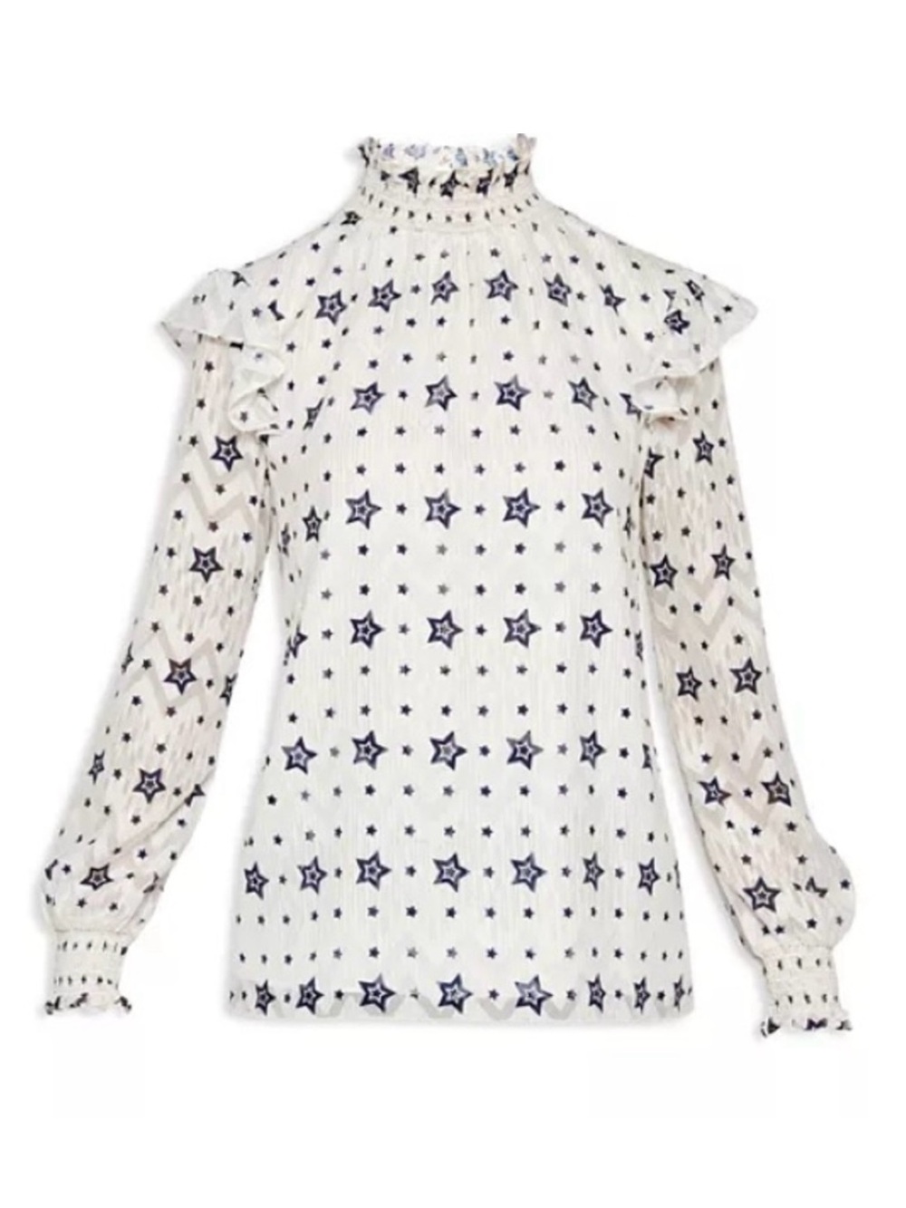Ted Baker Elllah Stars-and-Stripes High-Neck Blouse